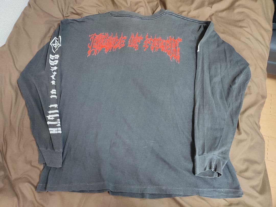 【値下げ不可】古着 cradle of filth ロンＴ フェード ボロ