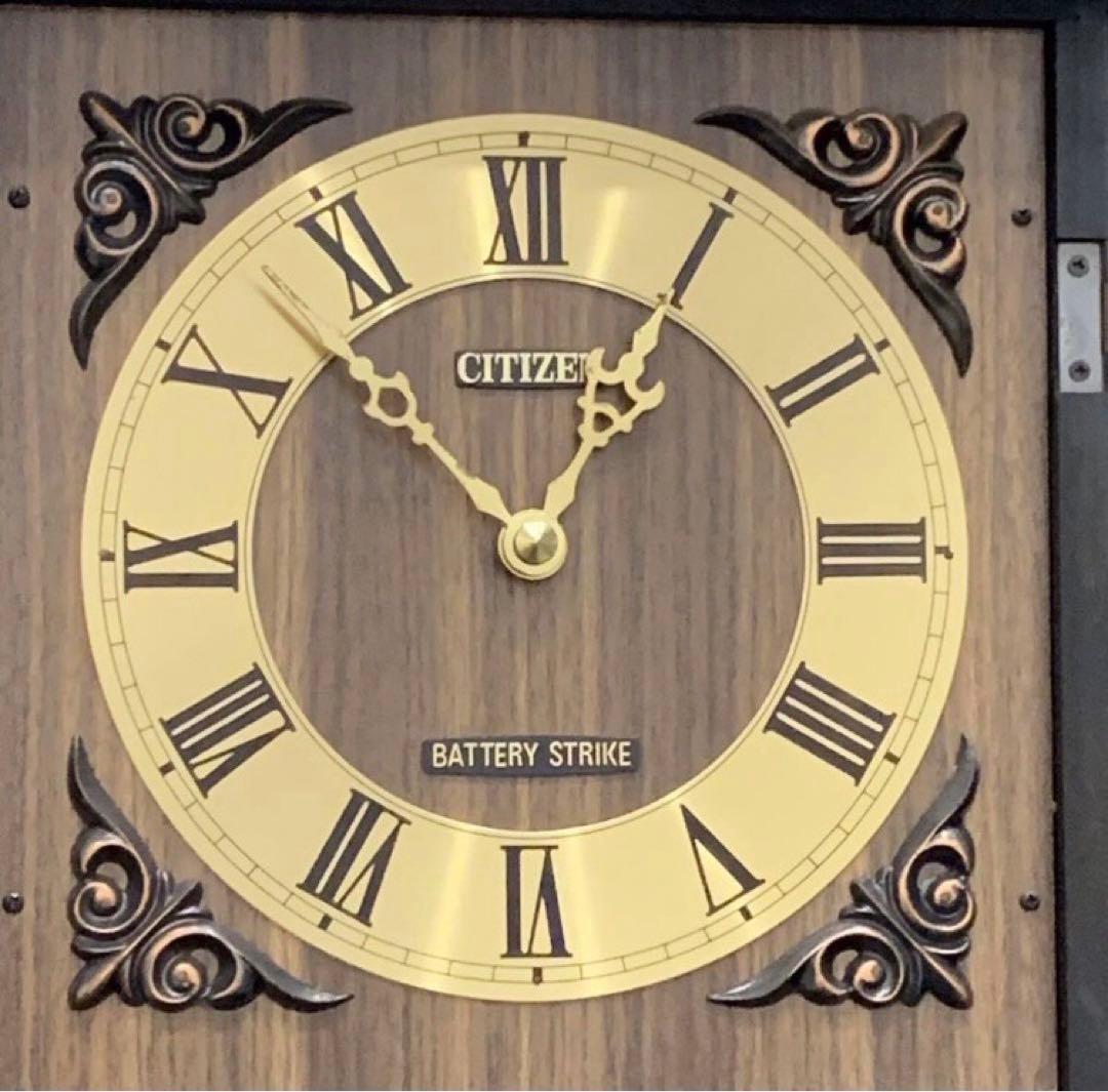 CITIZEN 電池式 ボンボン時計 振り子時計 アンティーク ■A055
