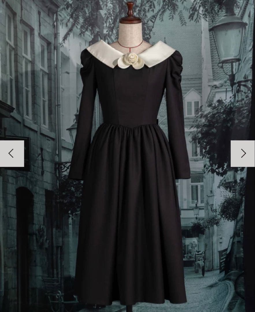 ワンピース Classical rose dress Mayo suzuki black