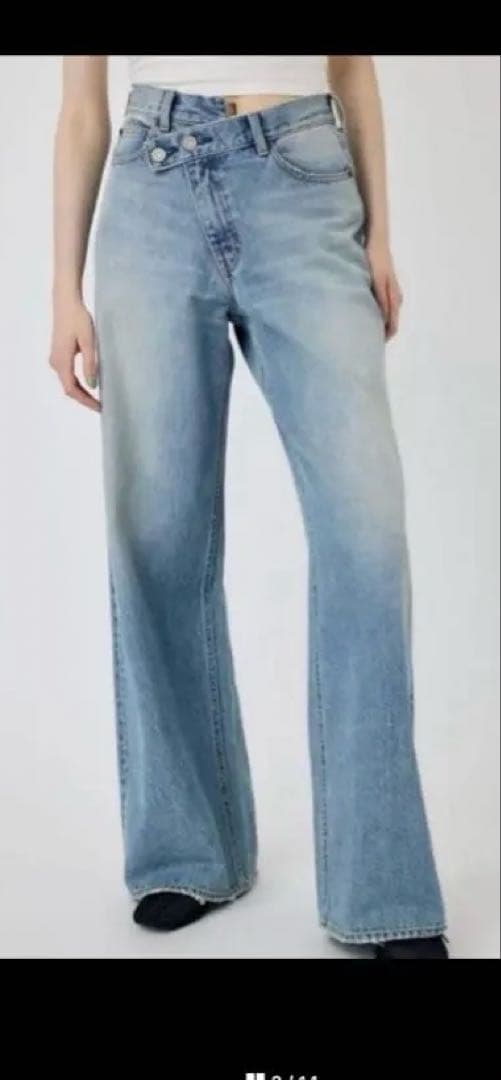 美品 MOUSSY CROSS WAIST WIDE STRAIGHT 2