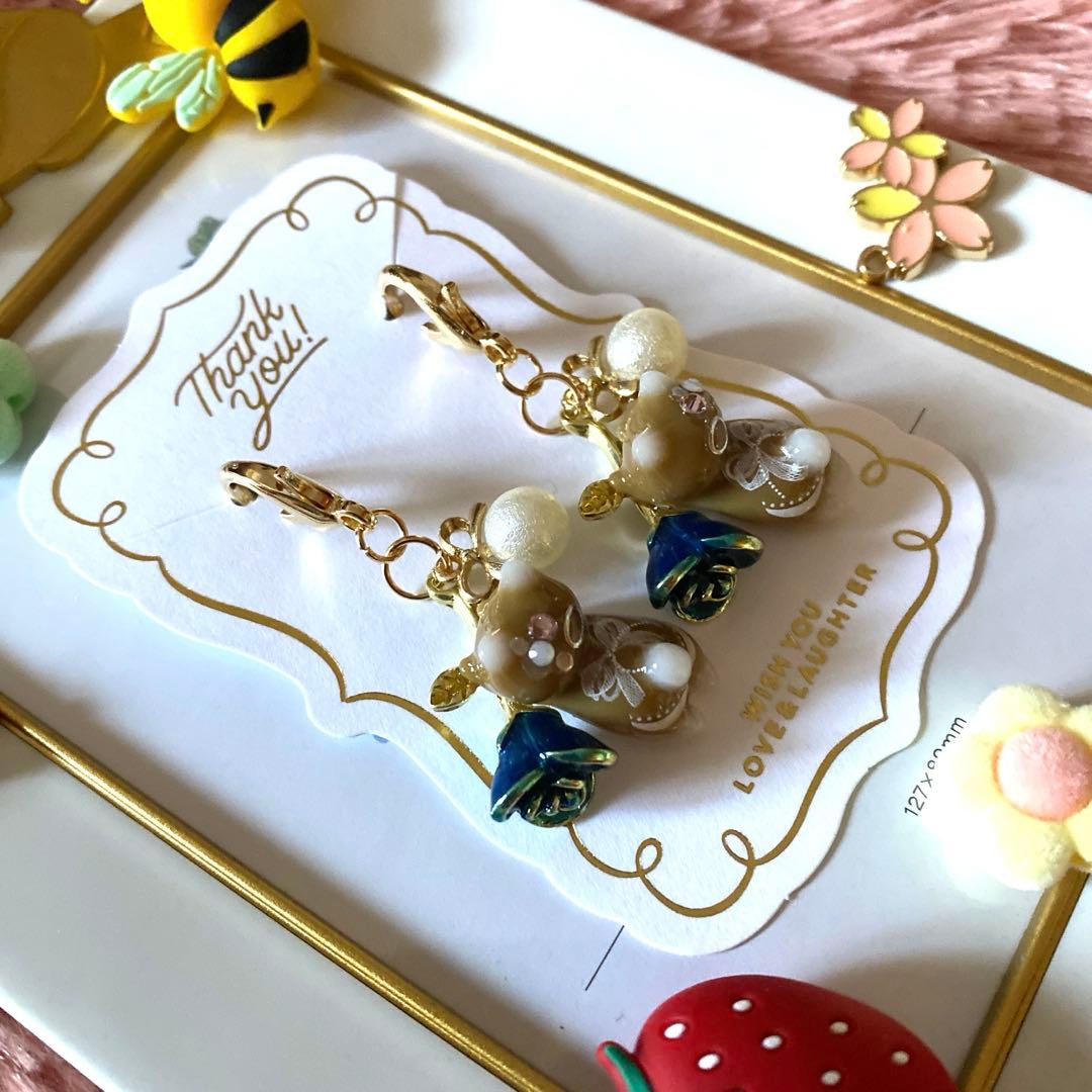 ☆薔薇が素敵なキュート猫ちゃんチャーム☆