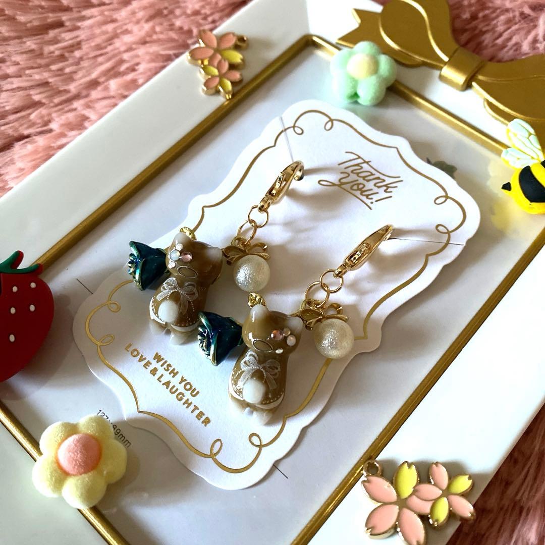 ☆薔薇が素敵なキュート猫ちゃんチャーム☆