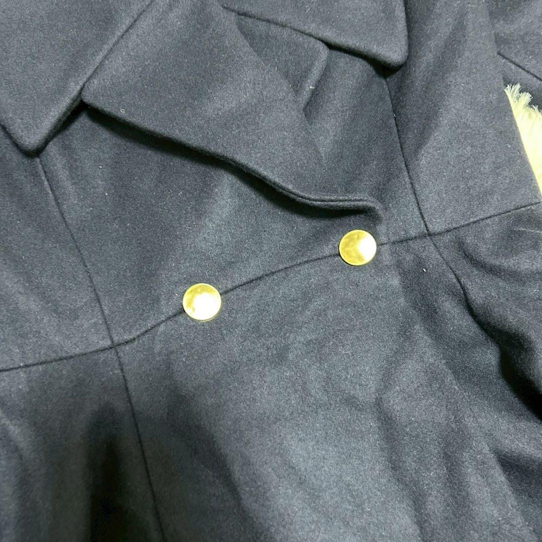【ALEXANDER McQUEEN】 黒 フレアコート 金ボタン 40 伊製