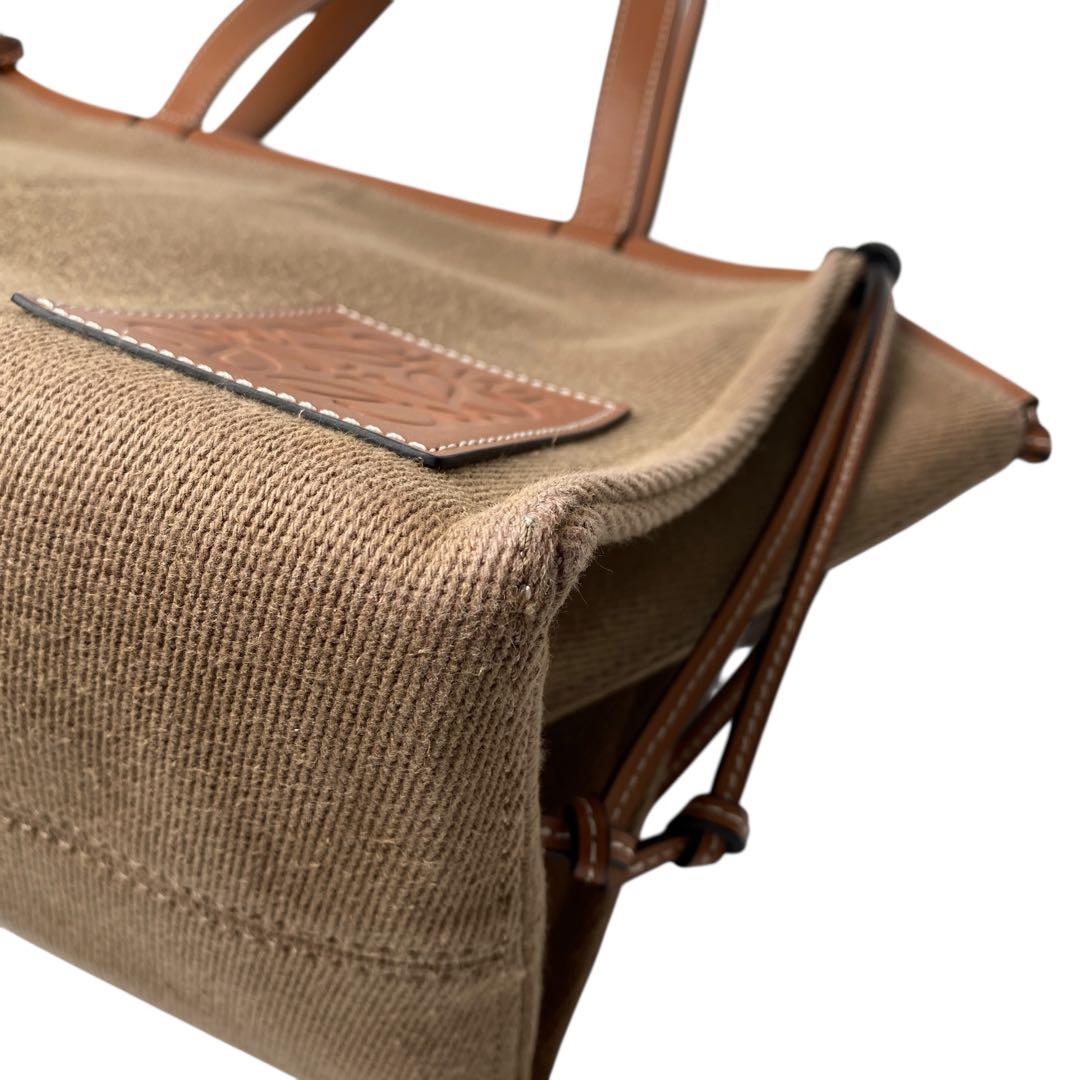 ロエベ LOEWE クッション トートバッグ キャンバス レザー