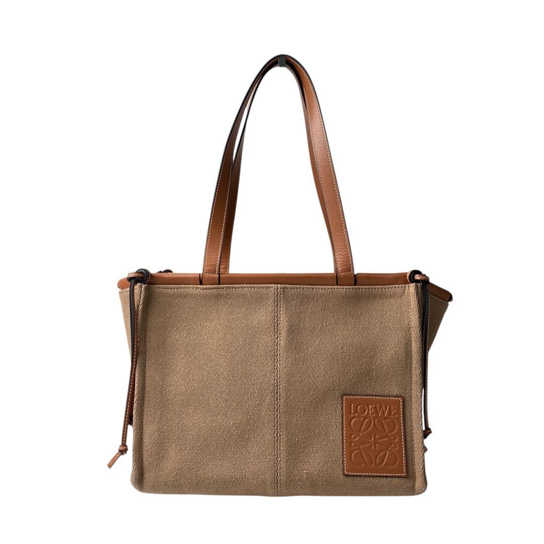 ロエベ LOEWE クッション トートバッグ キャンバス レザー