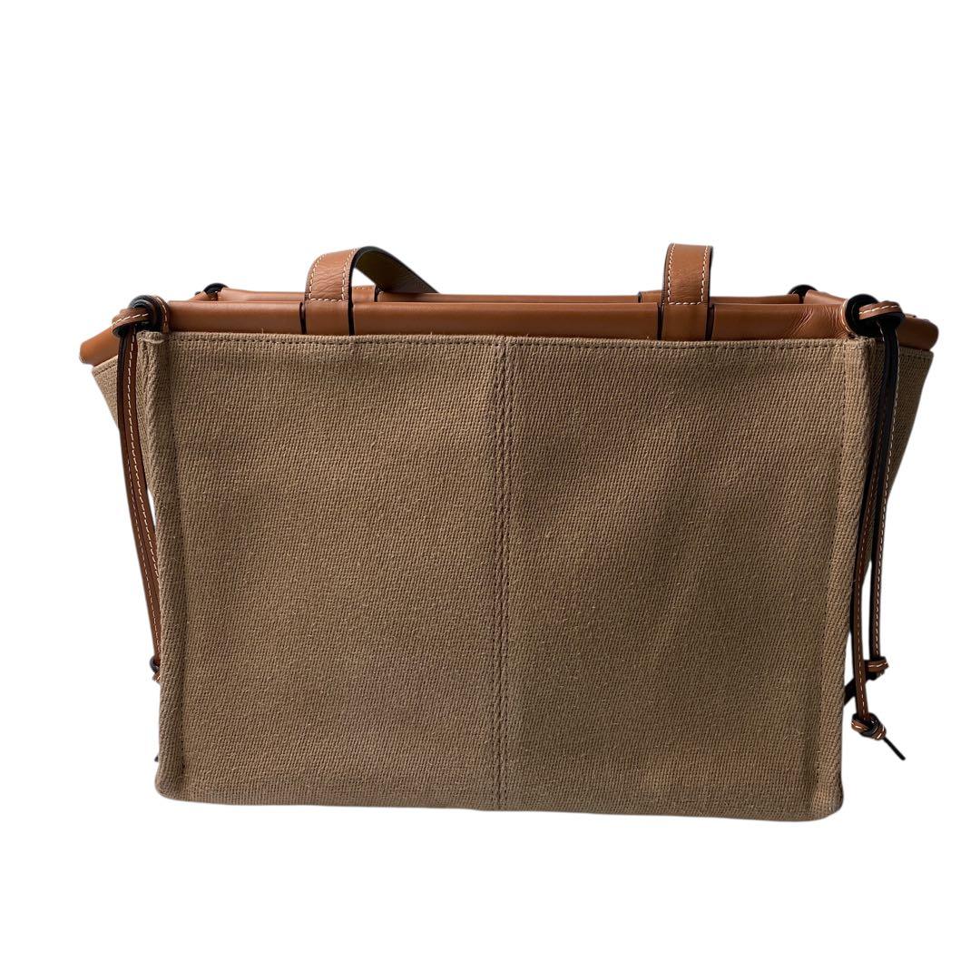 ロエベ LOEWE クッション トートバッグ キャンバス レザー
