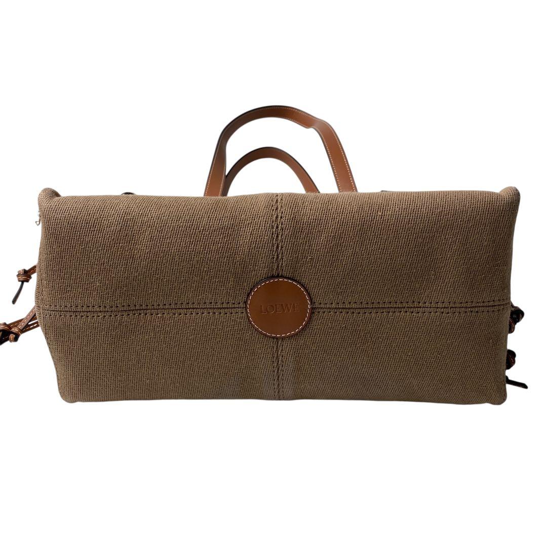ロエベ LOEWE クッション トートバッグ キャンバス レザー