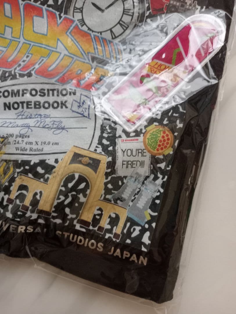 USJ　バック・トゥ・ザ・フューチャー　40周年記念　長袖Tシャツ　ブラック　L