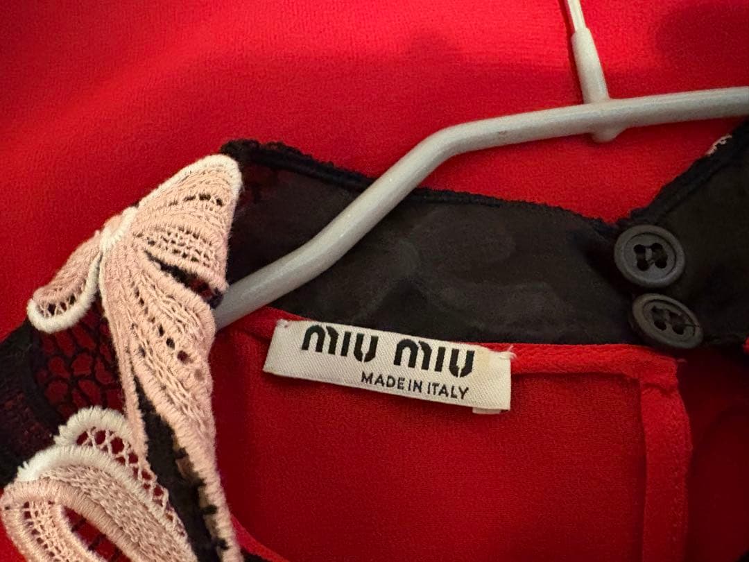 【美品】MIU MIU 半袖シフォンブラウス