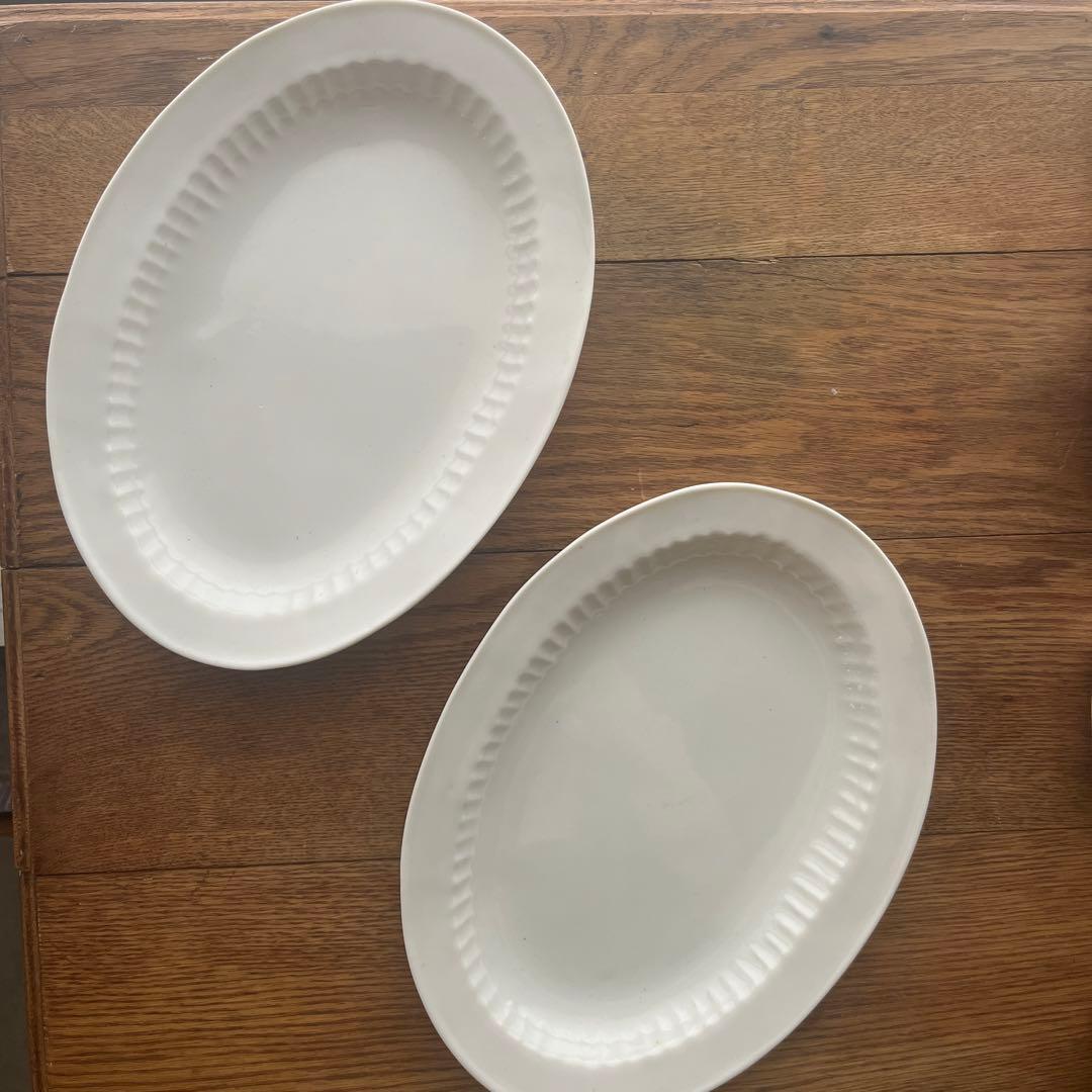 新品未使用 加藤かずみ 白磁楕円形皿M 3枚セット