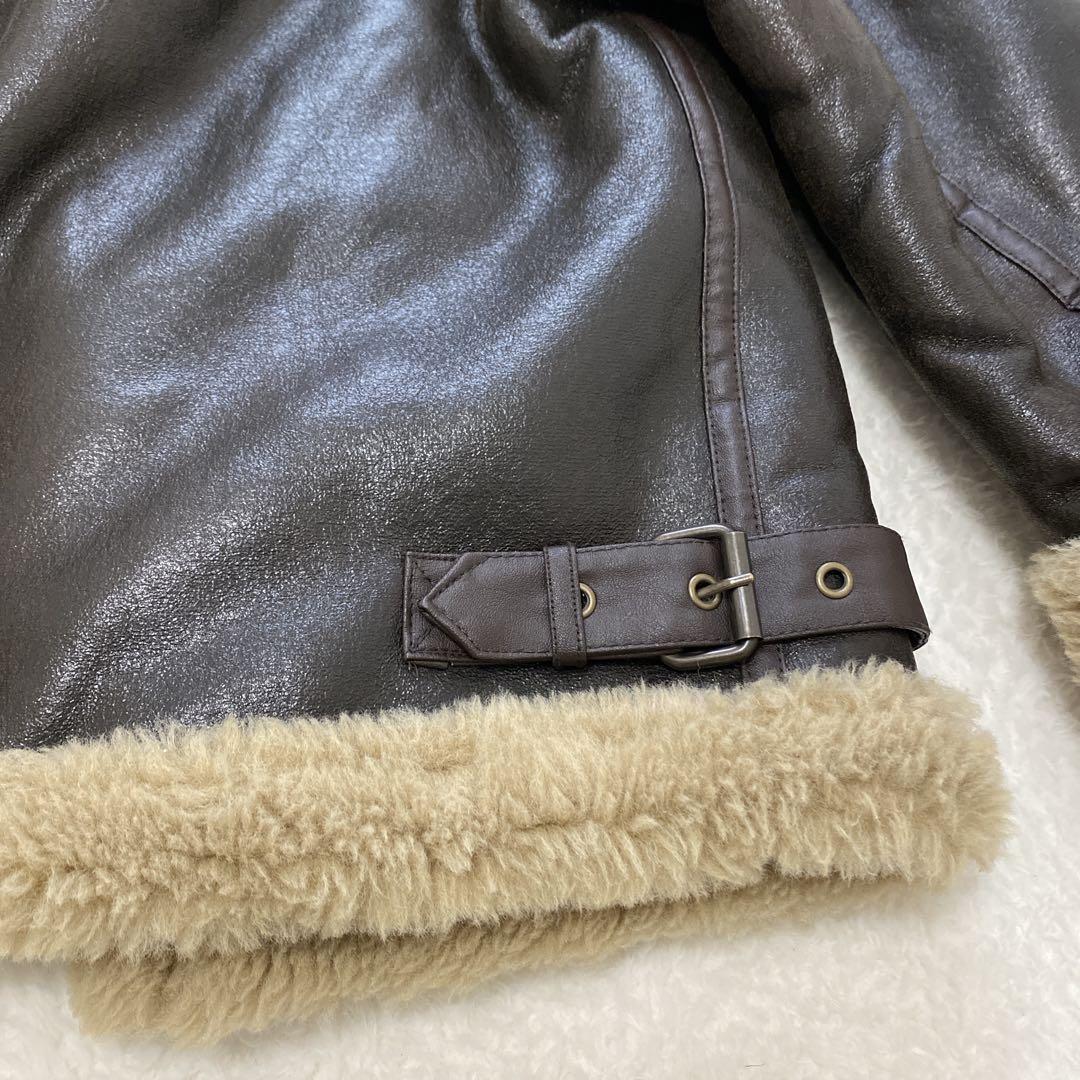 完売モデルZARA ザラ　ダブルフェイスショート ボアジャケット XS レザー