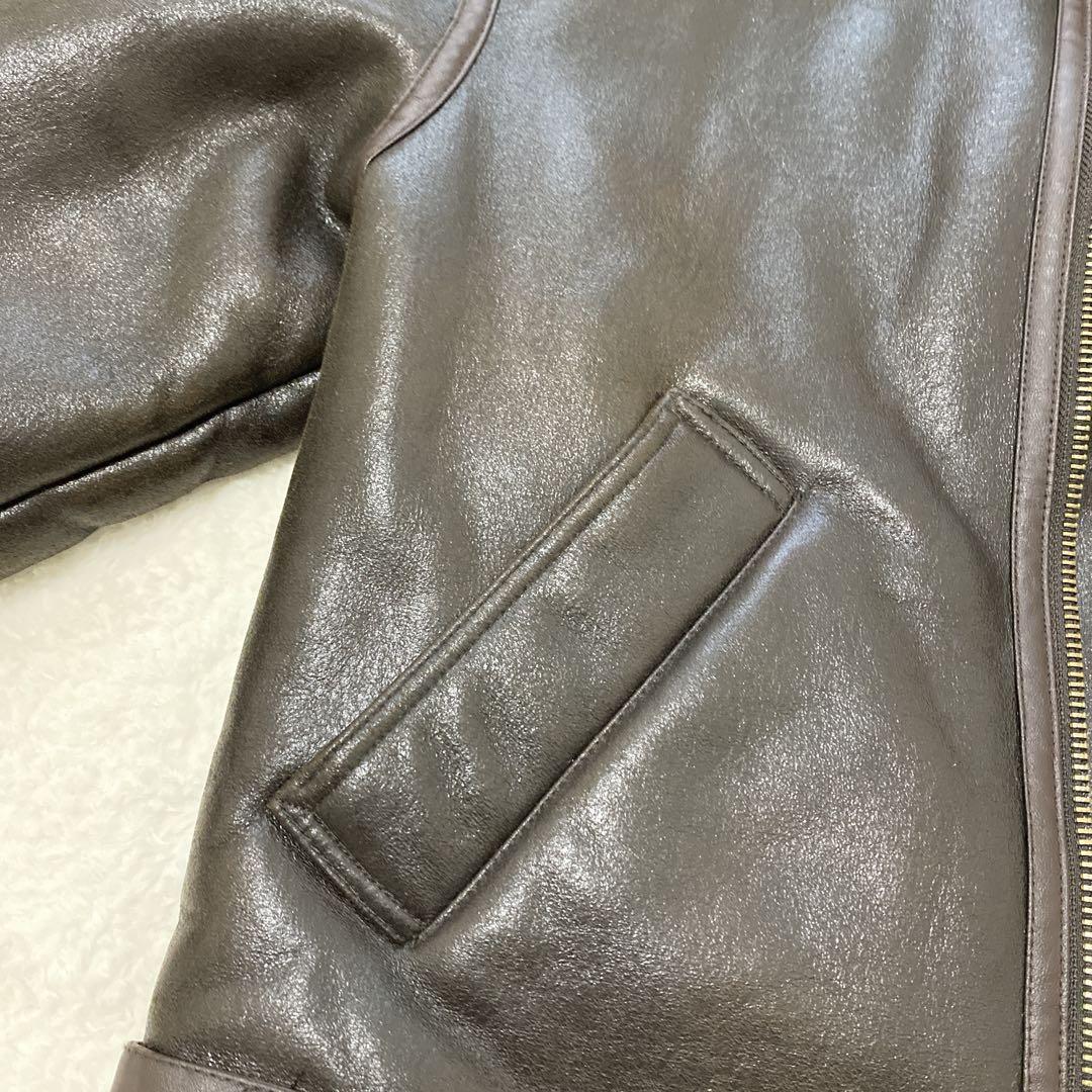 完売モデルZARA ザラ　ダブルフェイスショート ボアジャケット XS レザー