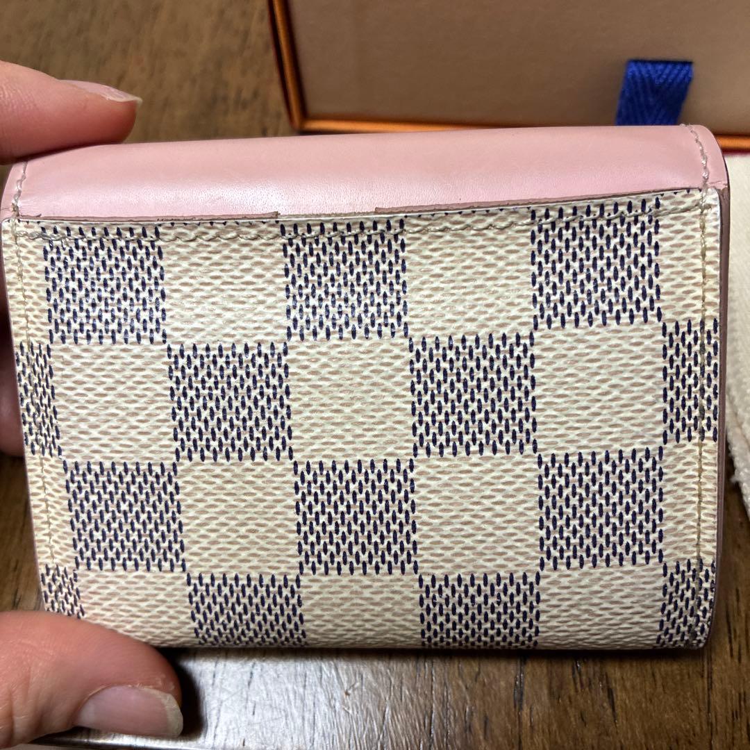 LOUIS VUITTON 三つ折り財布 ピンク チェック柄