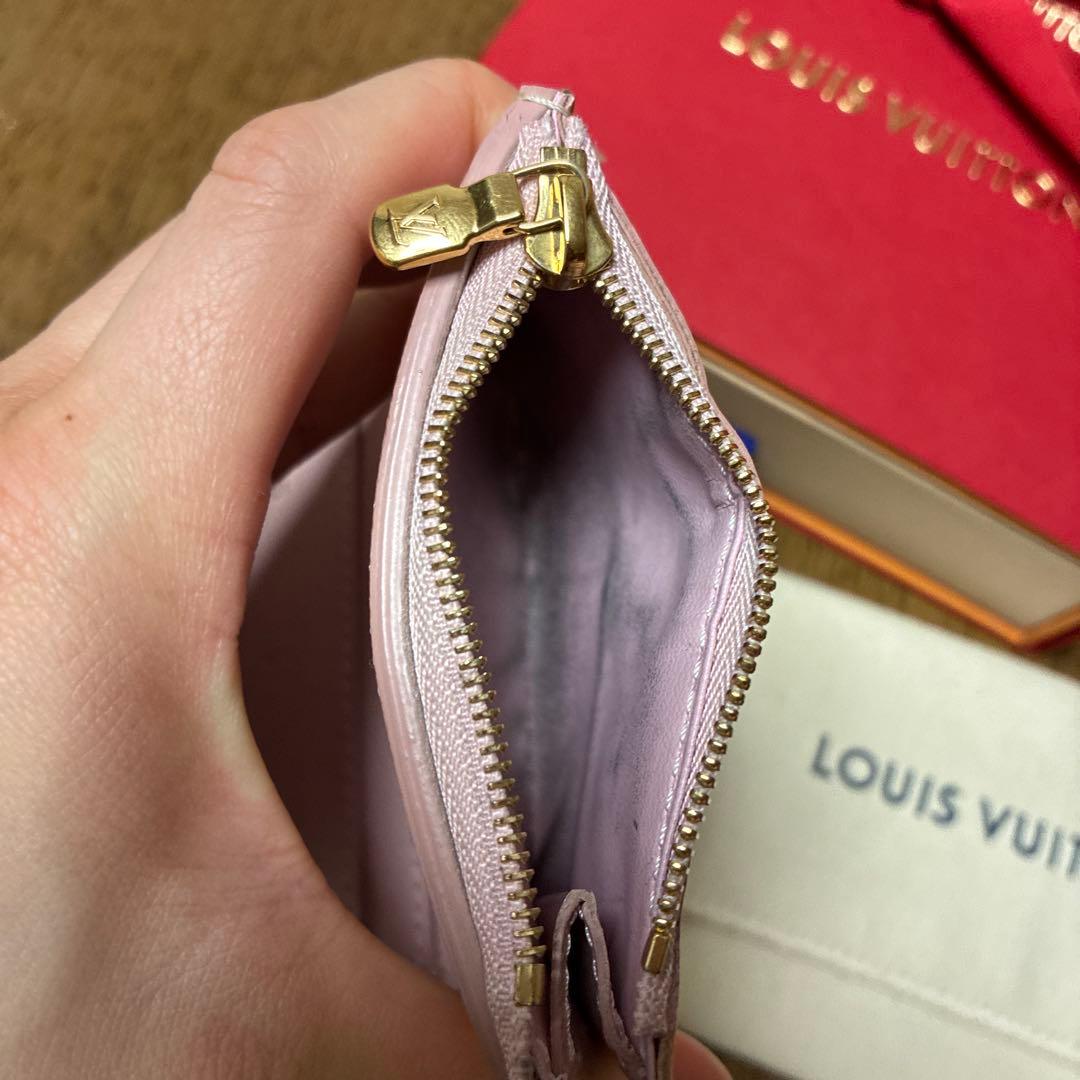 LOUIS VUITTON 三つ折り財布 ピンク チェック柄