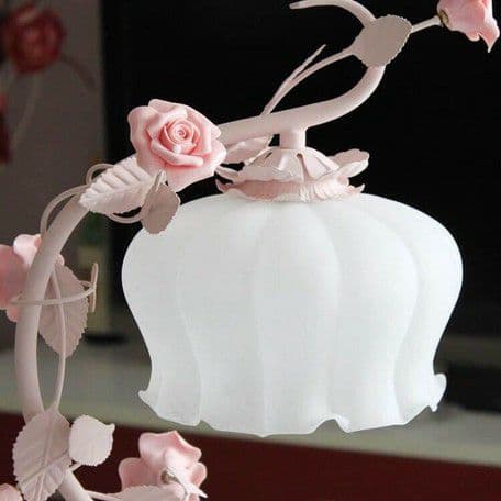 要問い合せ♥️美しい薔薇に癒されて♥️フランス調　薔薇　ライト　ランプ　ピンク