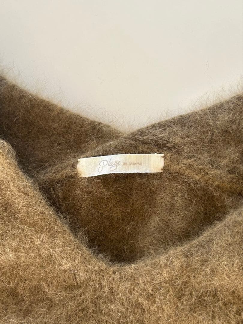 plage プラージュ Fur v ファースリットプルオーバー ニット モヘア