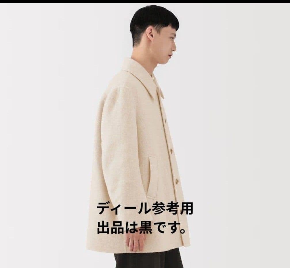 MUJI Labo　カシミヤ混ショートステンカラーコート　XL　黒　未使用タグ付