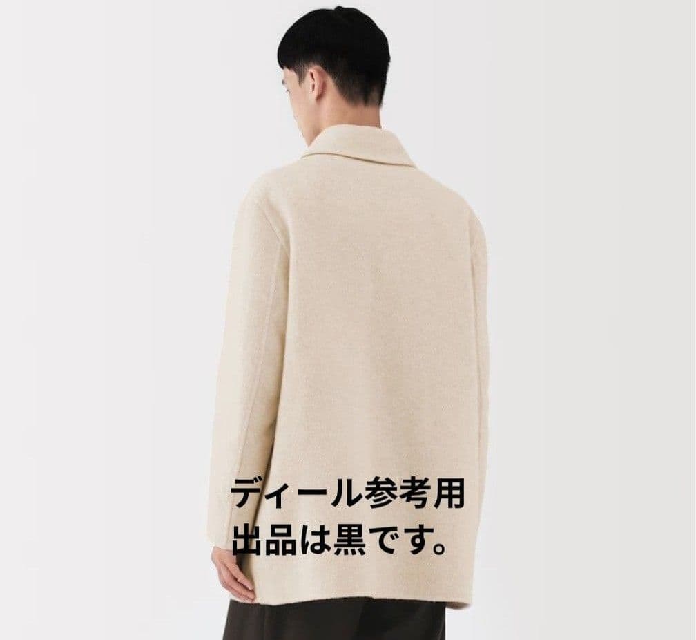 MUJI Labo　カシミヤ混ショートステンカラーコート　XL　黒　未使用タグ付