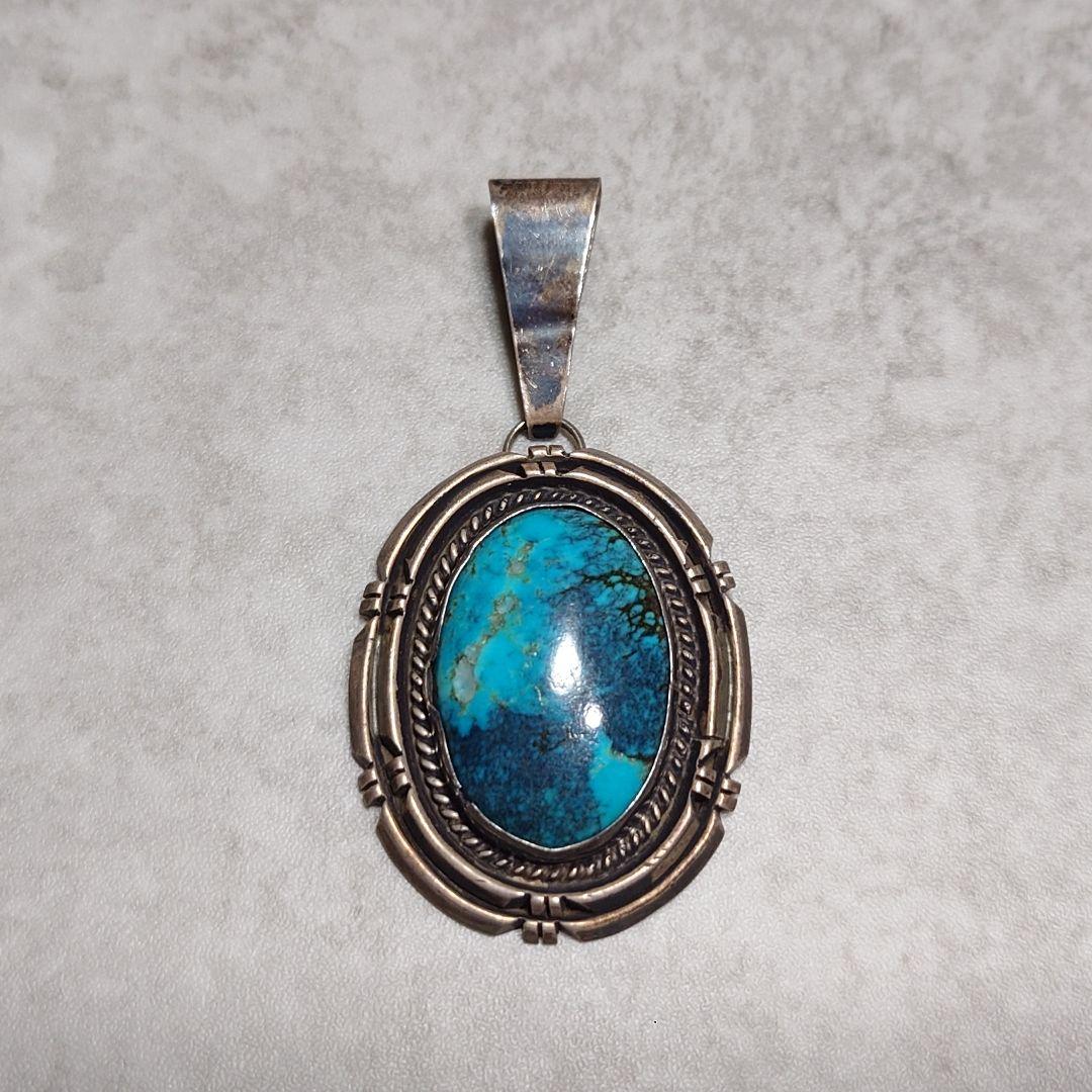 NAVAJO ナバホ RITA JOUCHINE ターコイズネックレス 大判