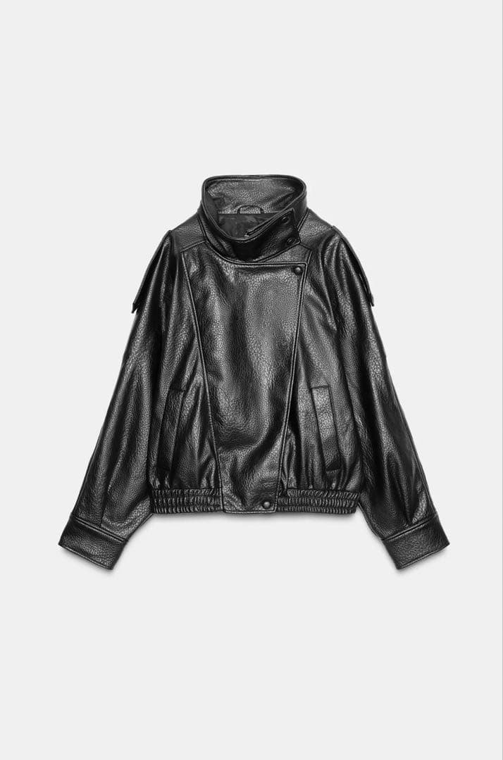 ZARA フェイクレザージャケット　レディース　L