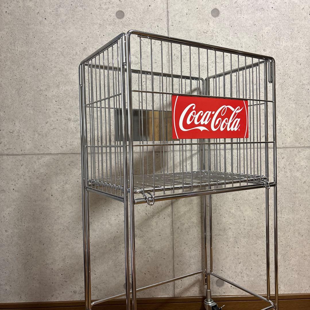 C003 コカコーラ　Coca-Cola シルバーラック キャスター付き　希少