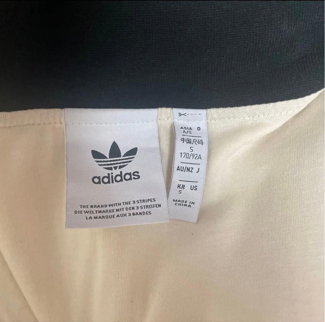 adidas ワッフル トラックジャケット ホワイト　ベージュ ブラック S