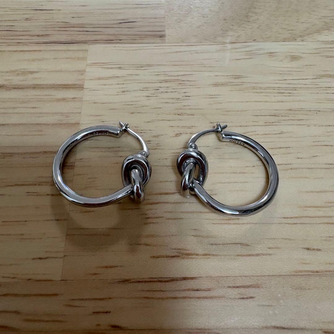 【美品】セリーヌ　ノットスモールフープピアス