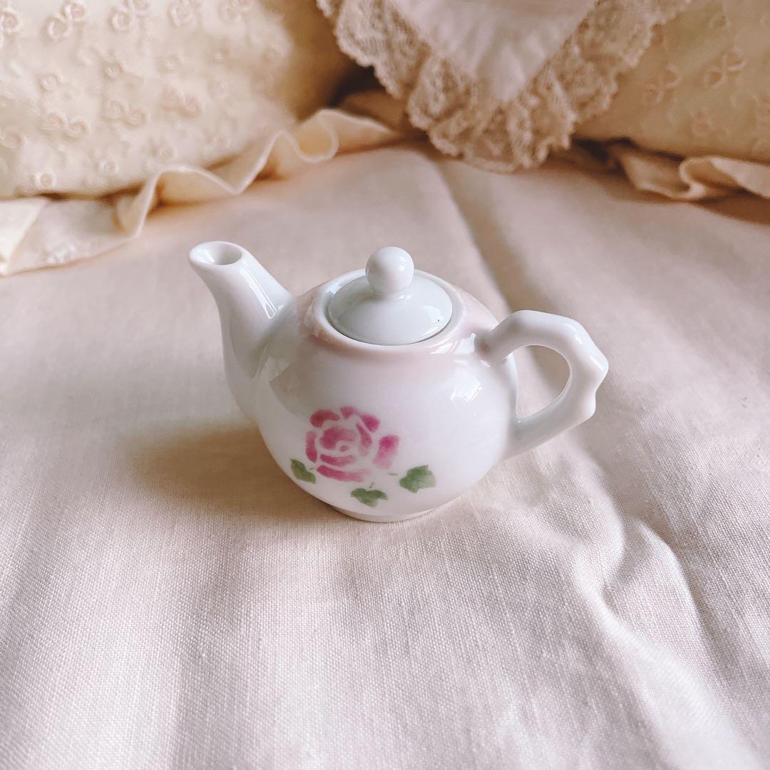 お値下げ廃盤♡マニー♡ローズミニチュアポットカップソーサー5点セットノリタケ薔薇