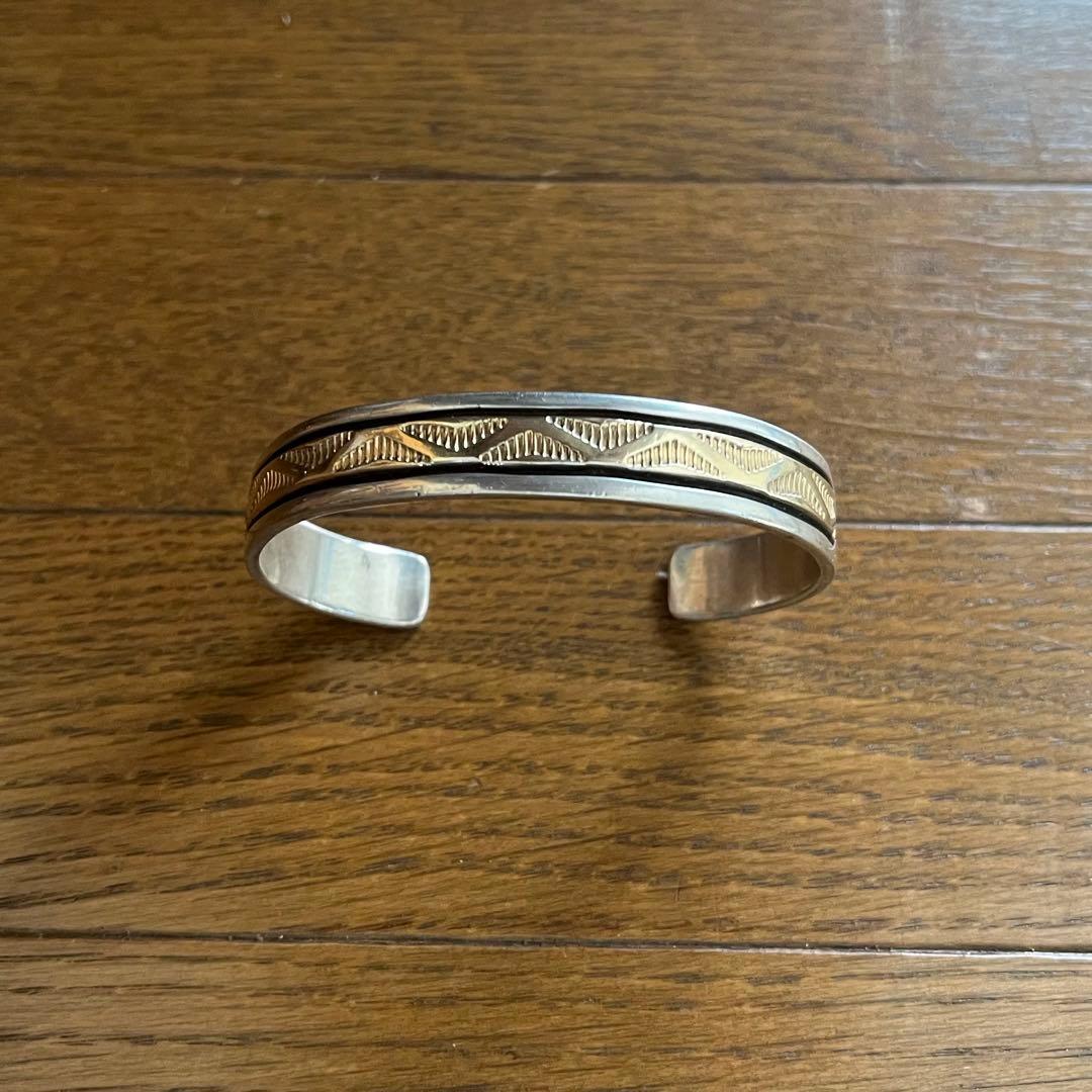 最終セール！希少　ブルースモーガン　14K×シルバー　ウォーターウェーブバングル