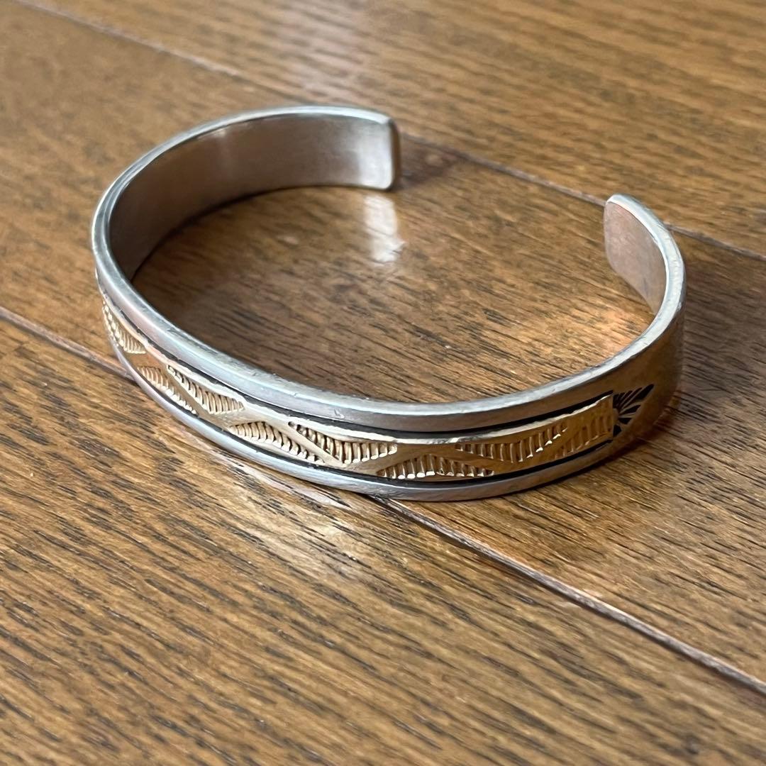 最終セール！希少　ブルースモーガン　14K×シルバー　ウォーターウェーブバングル