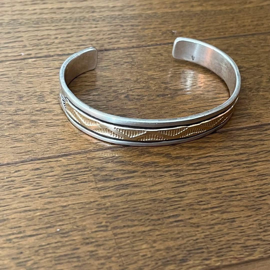 最終セール！希少　ブルースモーガン　14K×シルバー　ウォーターウェーブバングル