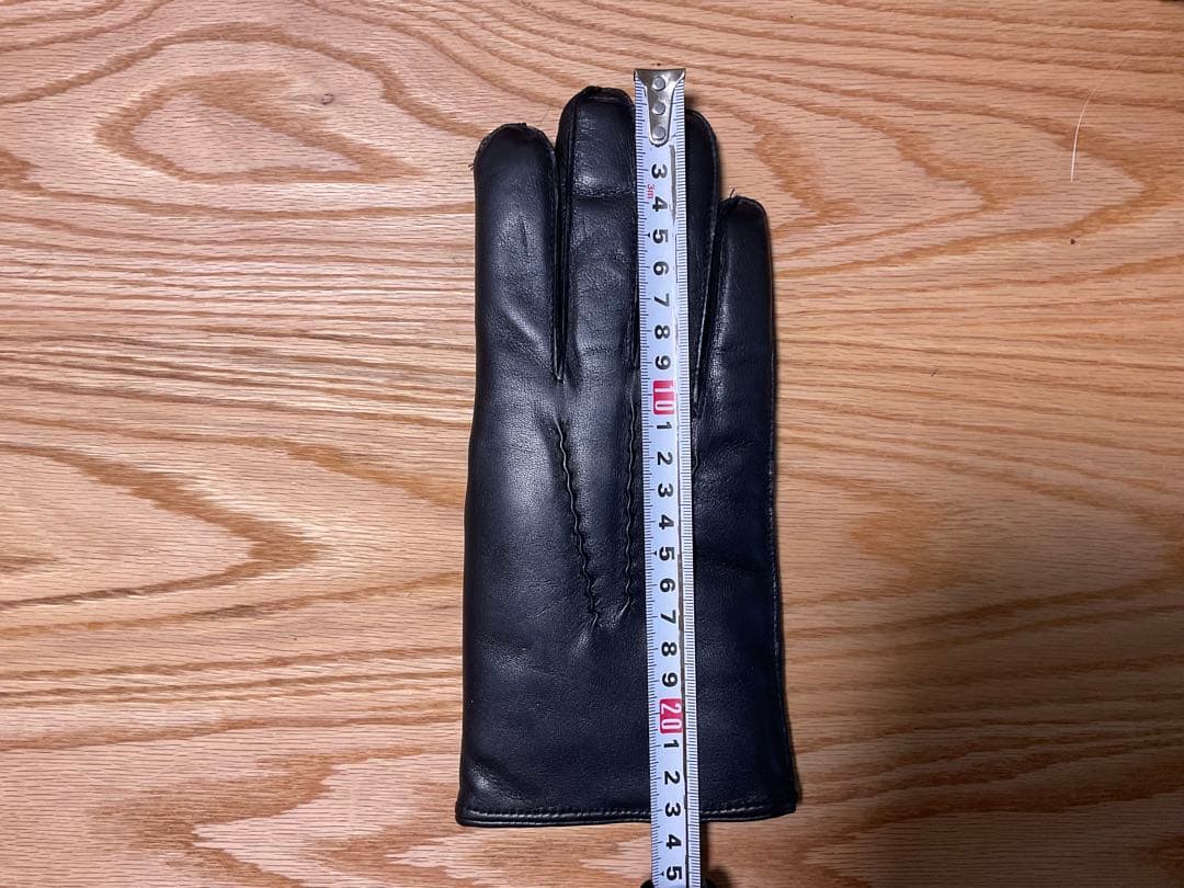 DENTS ブラック レザー手袋 ヘアシープ×ラビットファー　サイズ8