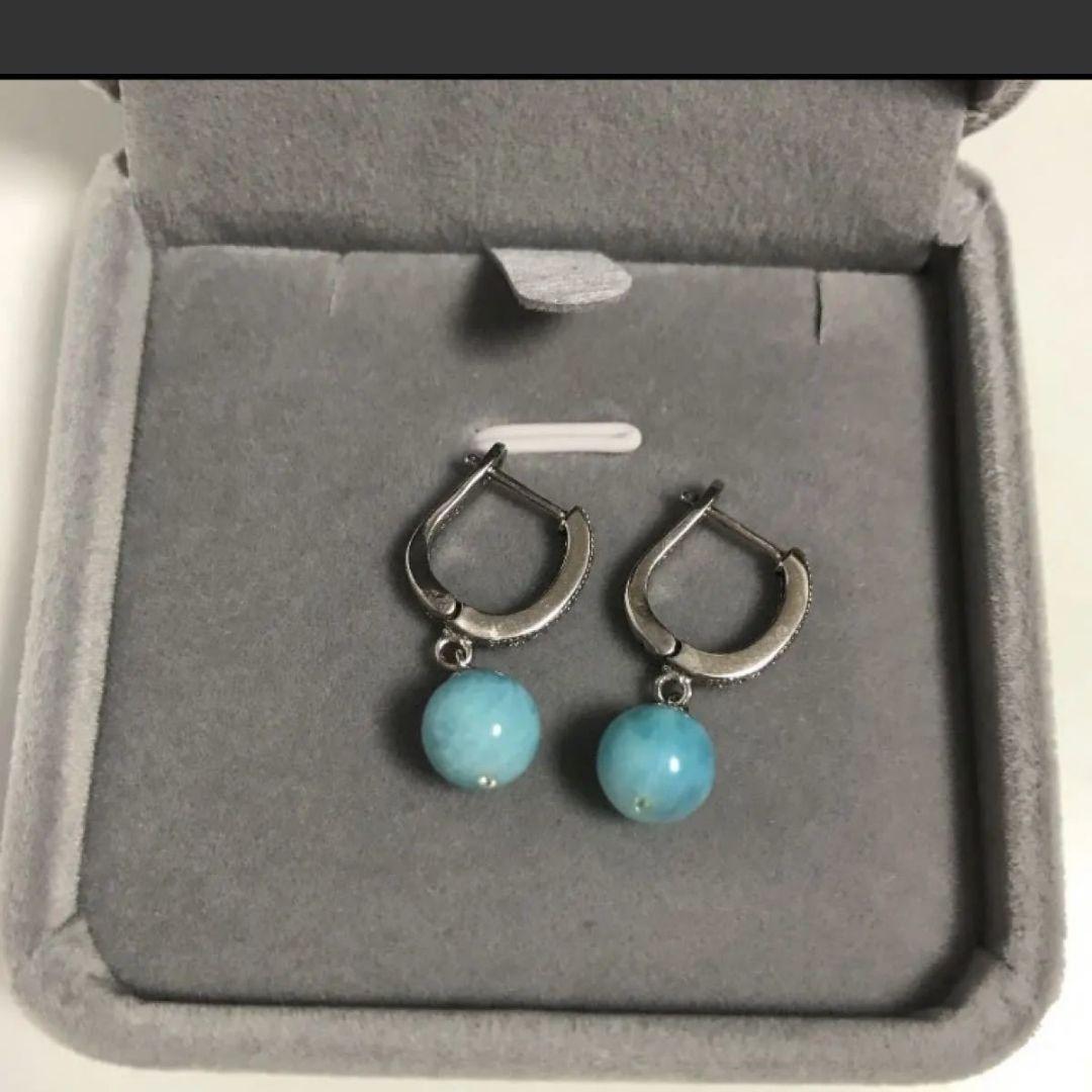 ラリマーのピアス