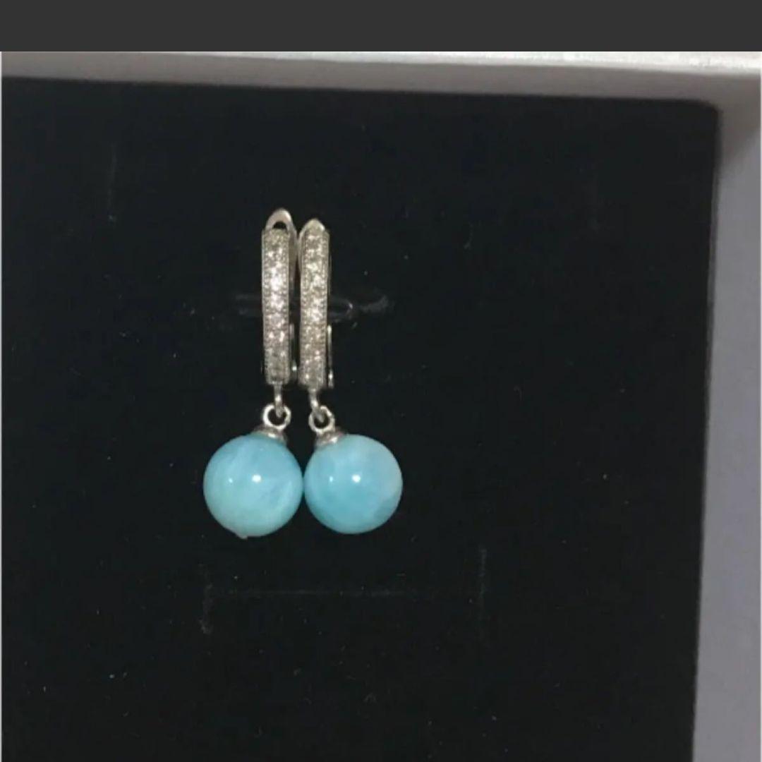 ラリマーのピアス