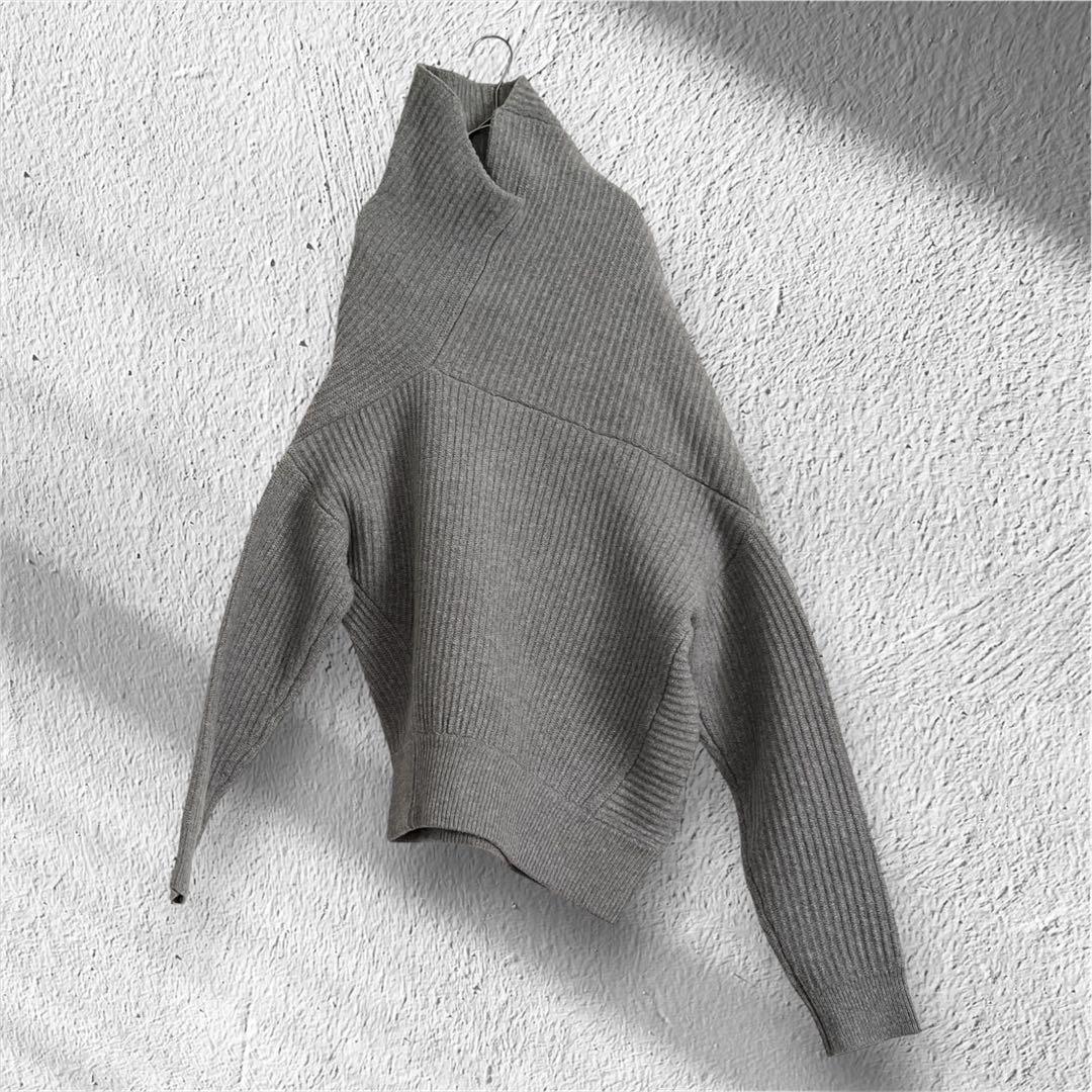 【希少サイズ✨️】Acne Studios 変形リブハイネックニット グレー M