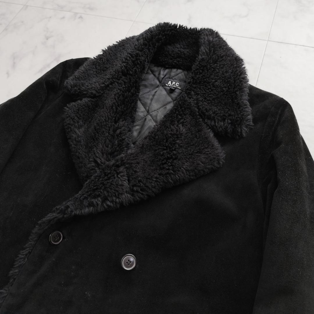 希少 A.P.C. 90sフランス製 ムートンコート S ギャングコート 牛革