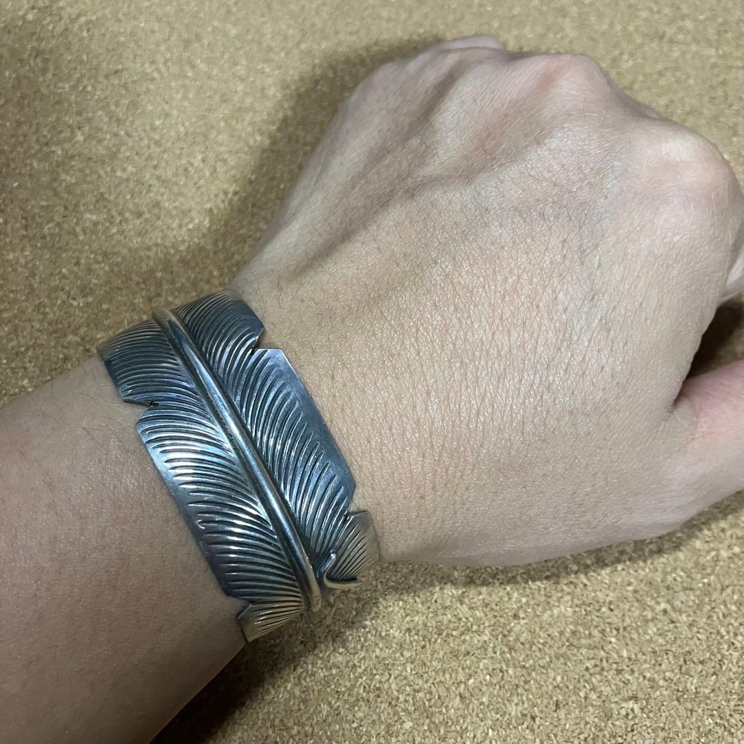 NAVAJO フェザー　シルバー　バングル