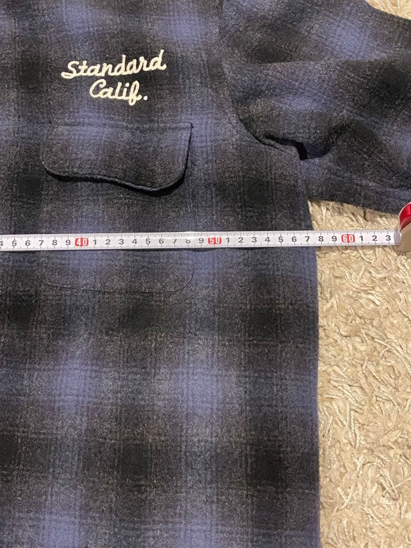 Standard California 21AW オンブレWOOL シャツブルー