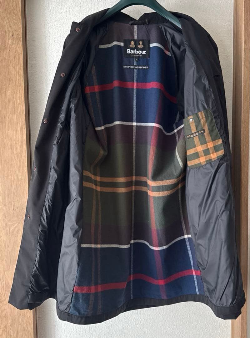 Barbour メンズLORDENステンＷＰ ステンカラーコート　L ブラック
