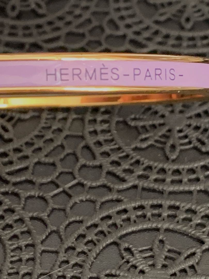 HERMES ユニ ブレスレット バングル ゴールド×パープル