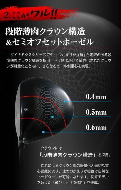 ヘッドのみ： ドクロ輝くワル専用! 実質高反発の激飛び適合! ダイナゴルフ 悪童