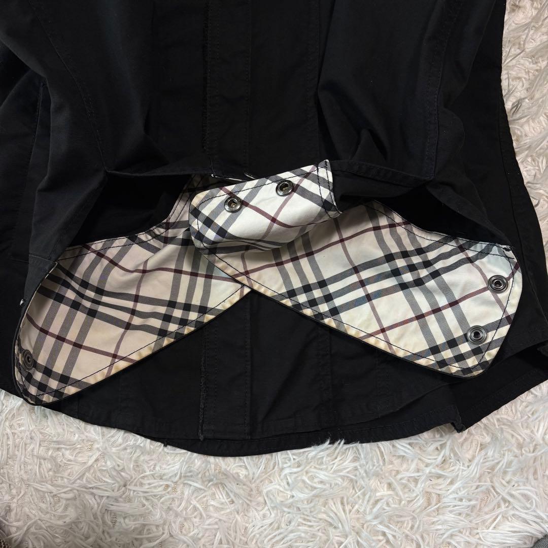 ✨美品✨バーバリーブラックレーベル ミリタリーシャツ ノバチェック 黒