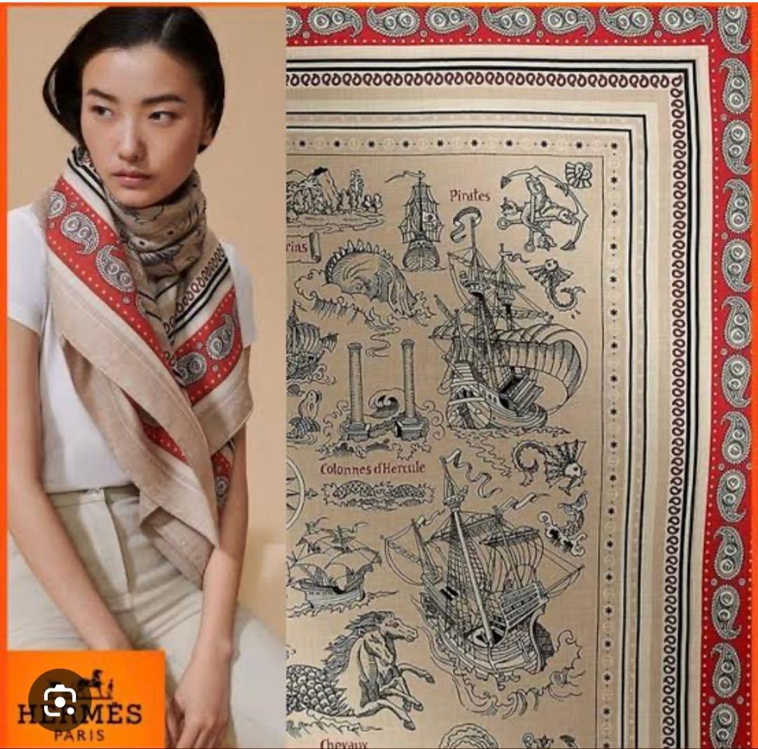 エルメス HERMES カシミヤ140 カレジェアン 船乗りのタトゥー