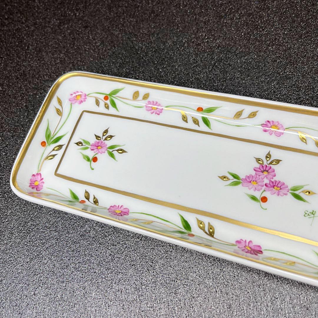 【未使用品】リモージュ 金彩装飾ピンクローズ ペントレイ&ペーパーナイフ 2点