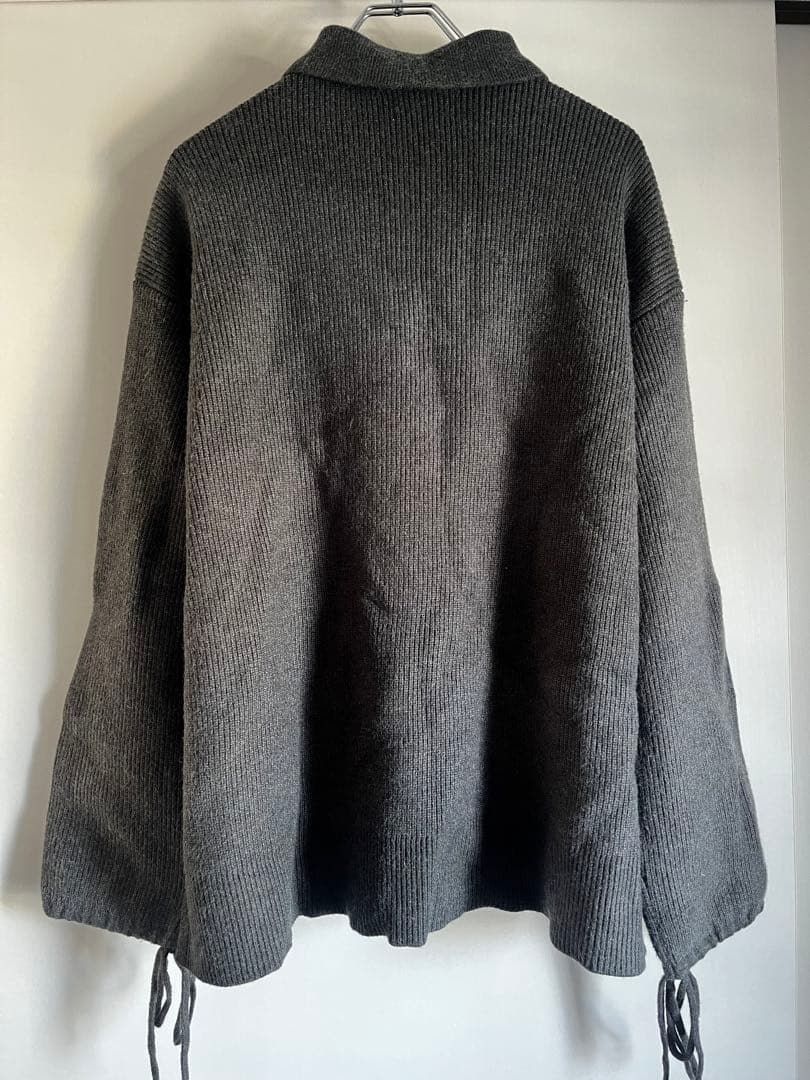 【Knuth Marf】SLIT NECK LOOSE KNIT SMOKE