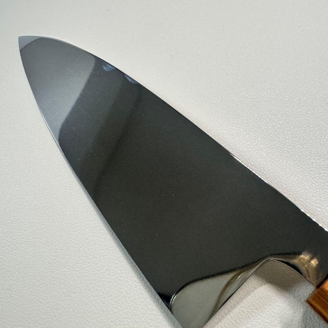 180mm出刃包丁 鏡面　天然木八角柄 全鋼 和包丁