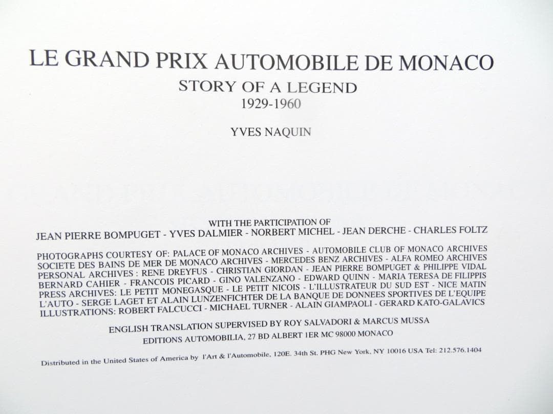 洋書 MONACO BOOK モナコ グランプリ