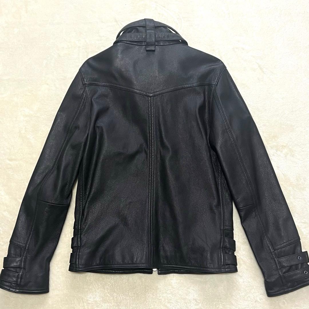 美品 Haruf ハルフ 羊革 レザージャケット ダブルジップ ダークブラウン
