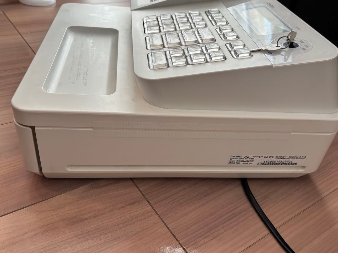 動作確認済　CASIO SR-G3 レジスター　ホワイト　白　ペーパー付き