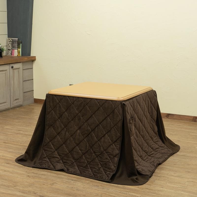 【新品送料無料】ダイニングコタツ　80×80　正方形　掛け布団セット　BR/NA
